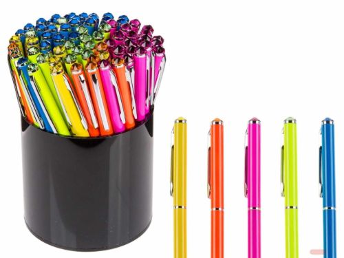 Bild von Kugelschreiber Neon mit Swarovski-Stein, 5-farbig ass. mit Display - VE 72