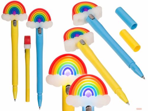 Bild von Kugelschreiber Regenbogen mit LED, ca.16cm, 2-fach gemischt, Display - VE 24 (SR)