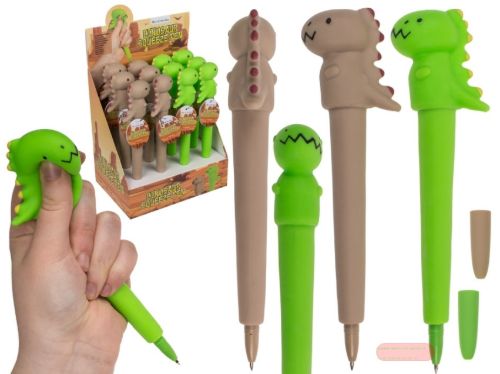 Bild von Kugelschreiber Squeeze Dinosaurier, 19cm, 2-fach gemischt im Display - VE 12