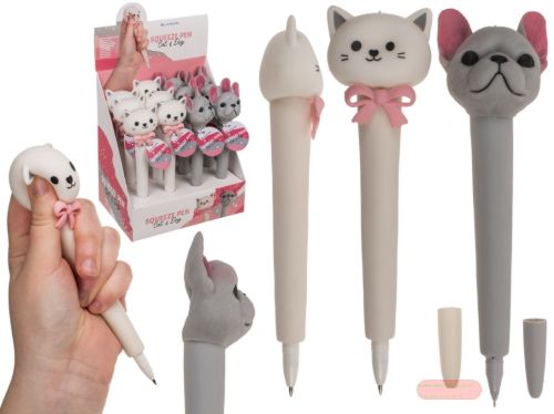 Bild von Kugelschreiber Squeeze Hund & Katze, 19cm, 2-fach gemischt im Display - VE 12