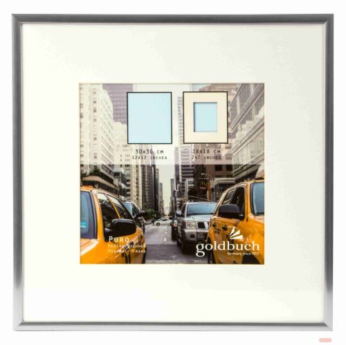 Bild von Kunststoffrahmen für 1 Foto Bildformat 30x30/18x18cm, Puro silver - VE 3