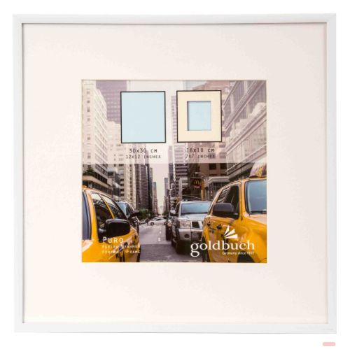 Bild von Kunststoffrahmen für 1 Foto Bildformat 30x30/18x18cm, Puro white - VE 3