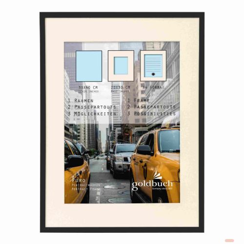 Bild von Kunststoffrahmen für 1 Foto Bildformat 30x40/20x30cm & DIN A4, Puro black - VE 3