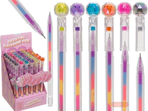 Bild von Kunststoff Fineliner Schreiber Regenbogen gemischt, ca.17cm, Display - VE 36