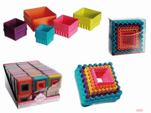 Bild von Kunststoff-Ausstechform Square, 5er Set, lose in Box, gemischt ohne Display - VE 24 (SR)