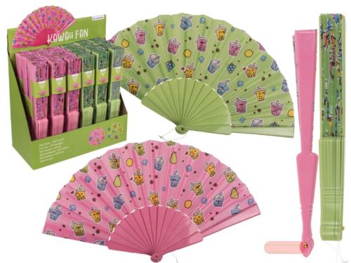 Bild von Kunststoff-Fächer, Bubble Tea, ca.23x40cm, 2 x ass. im Display - VE 24