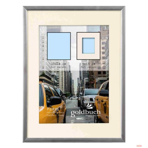 Bild von Kunststoffrahmen für 1 Foto Bildformat 13x18/9x13cm, Puro silver - VE 3