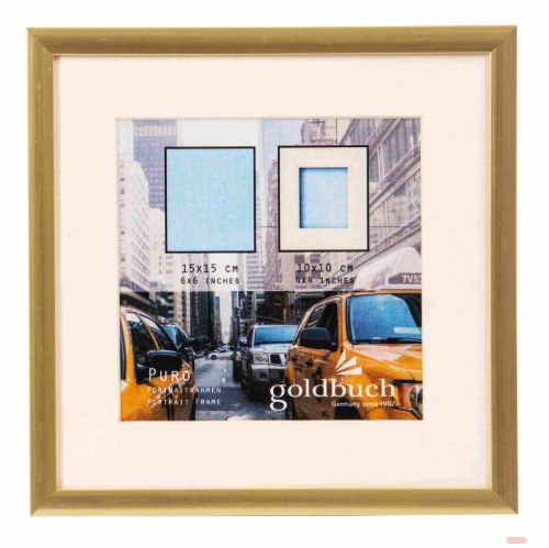 Bild von Kunststoffrahmen für 1 Foto Bildformat 15x15/10x10cm, Puro gold - VE 3