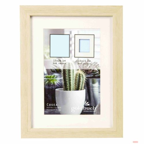 Bild von Kunststoffrahmen für 1 Foto Bildformat 15x20/10x15cm, Cosea beige - VE 3