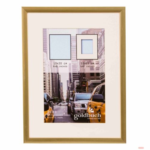 Bild von Kunststoffrahmen für 1 Foto Bildformat 15x20/10x15cm, Puro gold - VE 3