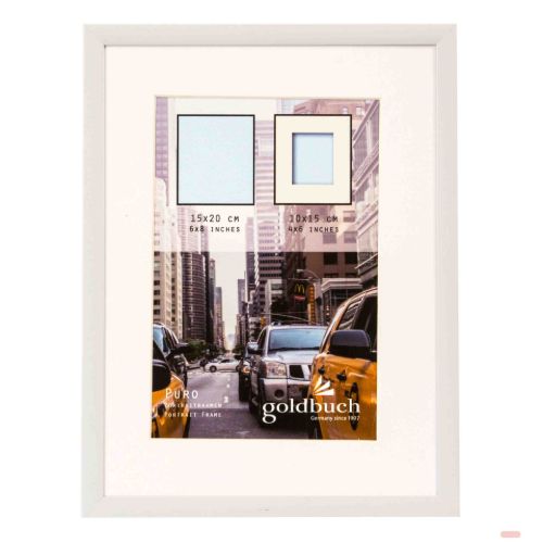 Bild von Kunststoffrahmen für 1 Foto Bildformat 15x20/10x15cm, Puro white - VE 3