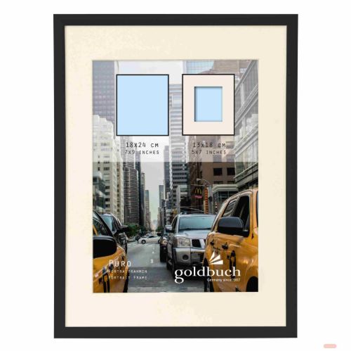 Bild von Kunststoffrahmen für 1 Foto Bildformat 18x24/13x18cm, Puro black - VE 3