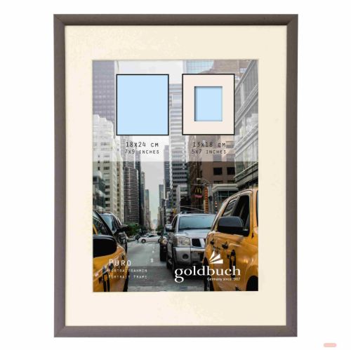 Bild von Kunststoffrahmen für 1 Foto Bildformat 18x24/13x18cm, Puro grey - VE 3