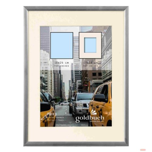 Bild von Kunststoffrahmen für 1 Foto Bildformat 18x24/13x18cm, Puro silver - VE 3
