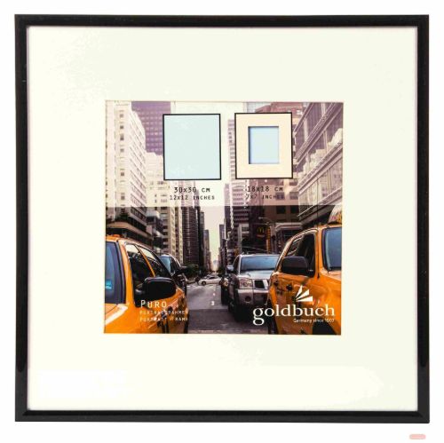 Bild von Kunststoffrahmen für 1 Foto Bildformat 30x30/18x18cm, Puro black - VE 3