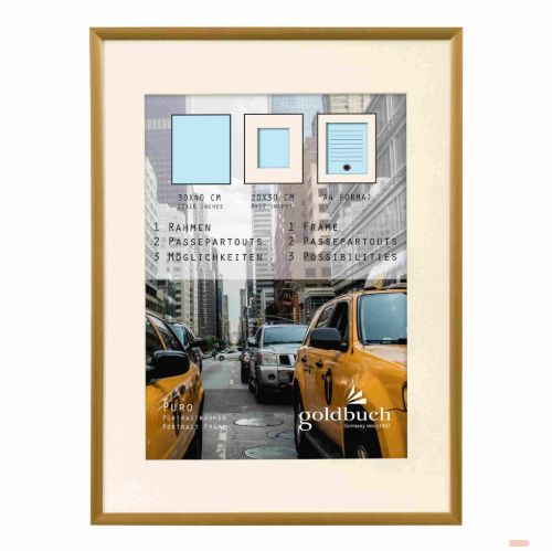 Bild von Kunststoffrahmen für 1 Foto Bildformat 30x40/20x30cm & DIN A4, Puro gold - VE 3