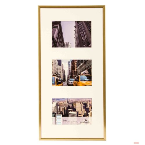 Bild von Kunststoffrahmen für 3 Fotos Bildformat 10x15cm, Puro gold - VE 3