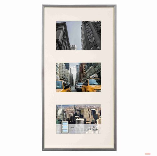 Bild von Kunststoffrahmen für 3 Fotos Bildformat 10x15cm, Puro silver - VE 3