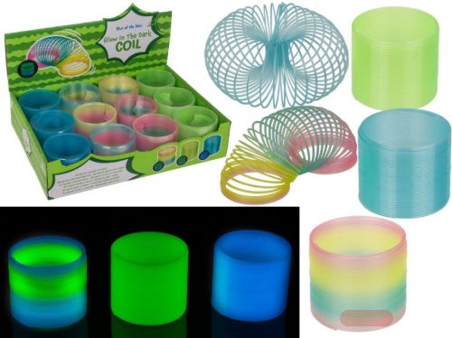 Bild von Kunststoffspirale Glow in the dark, 3-fach gemischt, ca.7,5x5,5cm, Display - VE 12