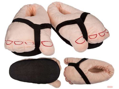 Bild von Kuschel-Hausschuhe, Fuss in Sandale, polyester, Einheitsgrösse - VE 9