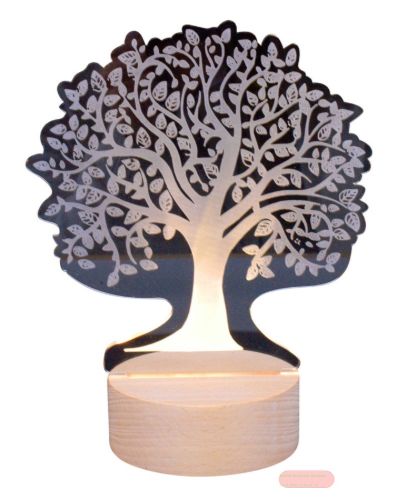 Bild von Lampe 3D Acrylglas mit LED-Basis, einzeln verpackt, Baum des Lebens