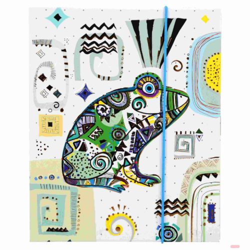 Bild von Leporellomappe für 10 Fotos 13x18cm, 15,5x19cm, Ethno Frog