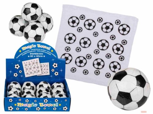 Bild von Magic Towel aus Baumwolle Fussball 30x30cm, 2 x Display - VE 24