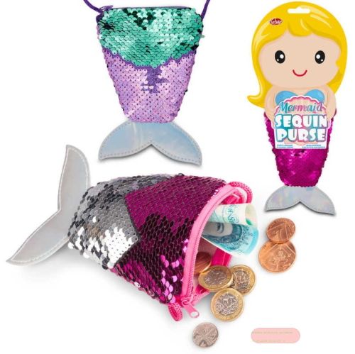 Bild von MERMAID SEQUIN PURSE, Portemonaie 14,5cm, Meerjungfrau gemischt - VE 18