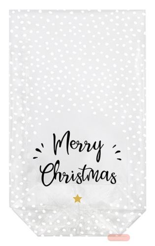 Bild von MERRY X-MAS STAR, Klarsichtbeutel bedr. & Clips,11,5x19cm (10er- Sets) - VE 12 (Sets)