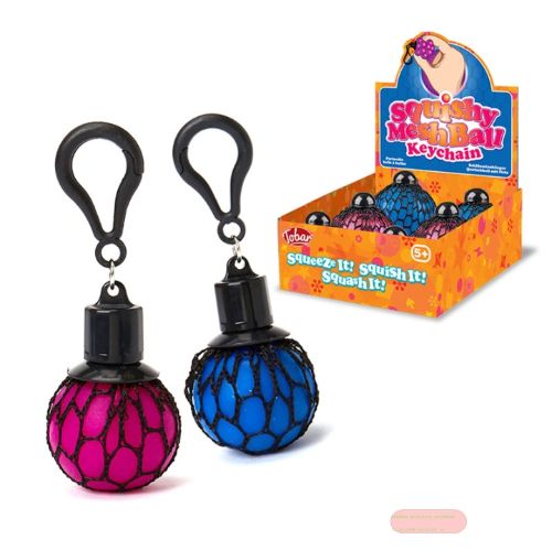 Bild von MESHBALL KEYCHAIN BLACK AND NEON, Schlüsselanhänger Netzball, ca.4cm, Display - VE 12