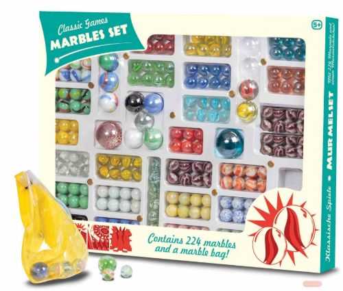 Bild von MARBLE SET Glasmurmel-Set mit 224 Stück gemischt in Box - VE 2