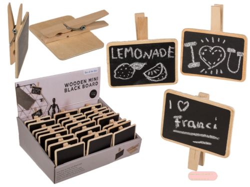 Bild von Memo-Holzclips zum Beschreiben, ca. 7x7cm, im Display - VE 24