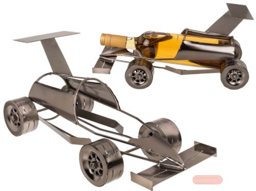 Bild von Metall-Flaschenhalter, ca.30x13x13cm, Rennauto - VE 3