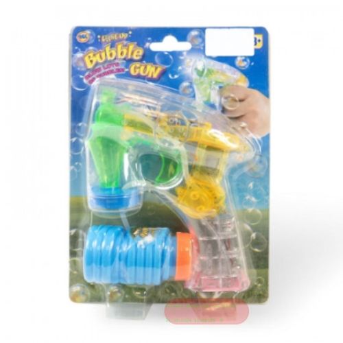 Bild von LIGHT UP BUBBLE GUN (TOY), Seifenblasenpistole mit Licht, 14cm,  Blister - VE 12