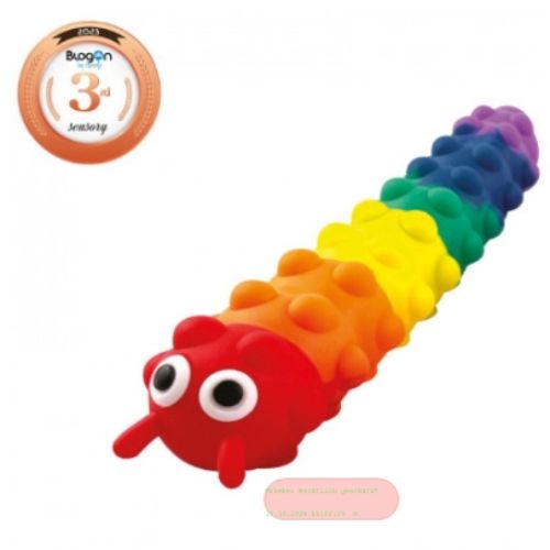 Bild von LIGHT UP SUCTION PUSH POPPER RAINBOW CATERPILLAR, Raupe gemischt, ca.26cm, Display - VE 36