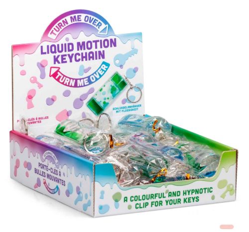 Bild von LIQUID MOTION KEYCHAIN, Schlüsselanhänger farbig gemischt, ca.8,5cm, Display - VE 24