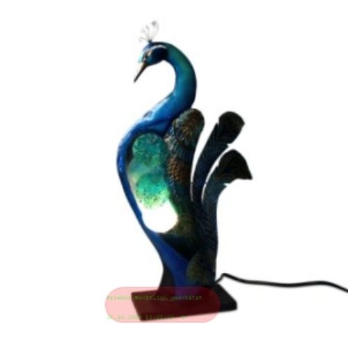 Bild von Metall Lampe Pfau multicolor gross, ca.22x8x46cm - VE 2