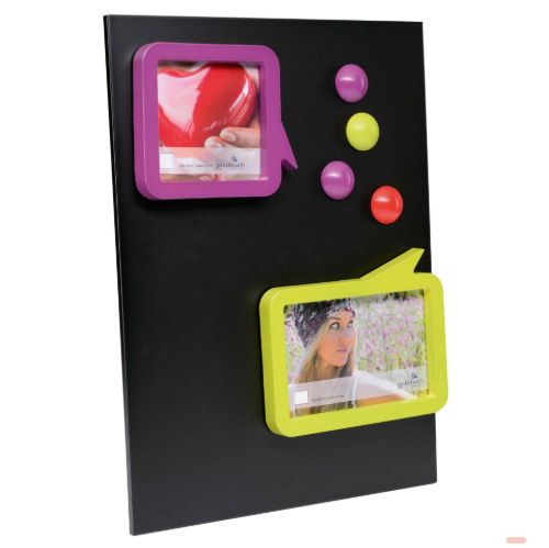 Bild von Metall Platte/Board inkl. 4 Magneten, ca.38x28x5cm, für Fotos 9x9 cm + 10x15cm, schwarz