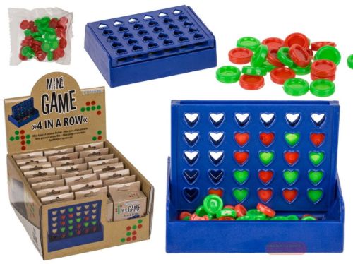 Bild von Mini-Spiel, Vier Herzen in einer Reihe, ca.6x10 cm, Box, in Display - VE 24