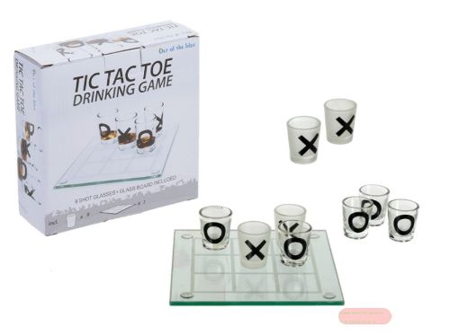 Bild von Mini-Trinkspiel Tic Tac Toe mit 9 Gläsern, 14x14cm - VE 3