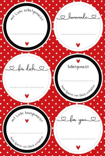Bild von Mit Liebe, Sticker rund 5,3 cm, (24er-Pack) - VE 10 (Pack)