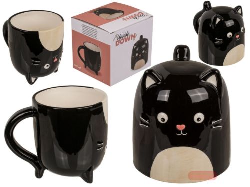 Bild von Mug Katze, verkehrt herum, ca.12x14cm, aus Dolomit - VE 4