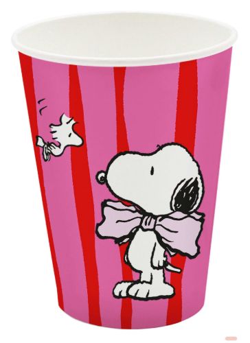 Bild von Pappbecher 0,2l, Karton, 10er Set, Neon Snoopy pink Becher - VE 12