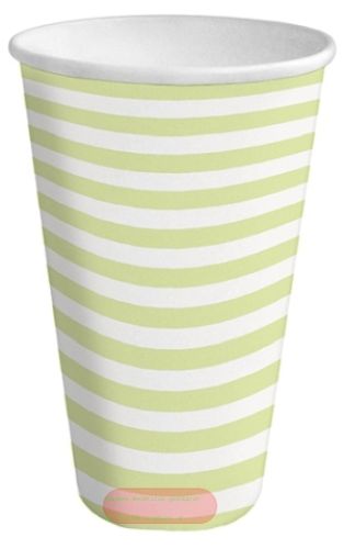 Bild von Pappbecher 0,2l, Karton, 10er Set, Partytime Streifen Midi, anis - VE 12