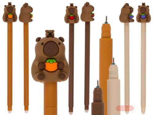 Bild von Radierbarer Stift, 14cm, Capybara 4-fach gemischt im Display - VE 36