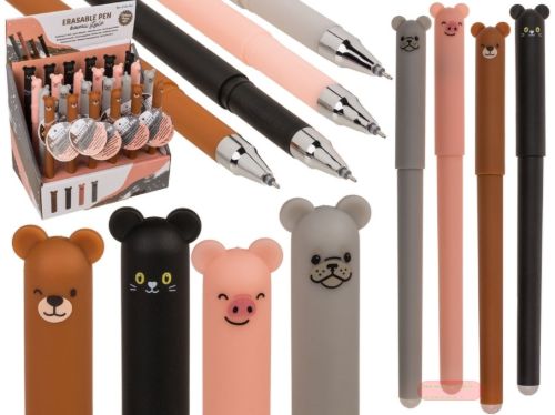 Bild von Radierbarer Stift, 14cm, Tiere 4-fach gemischt im Display - VE 24