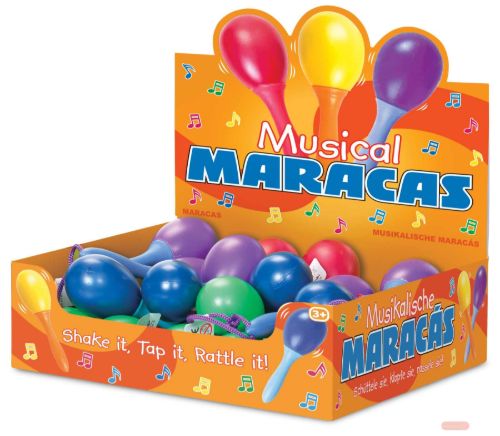 Bild von MUSICAL MARACAS, Kunststoff, mehrfarbig sortiert, ca.12cm, im Display - VE 24 (SR)