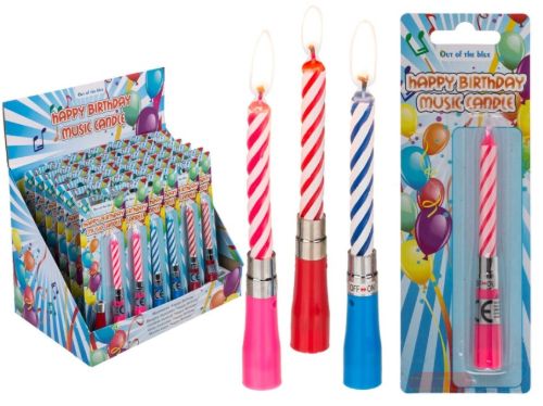 Bild von Musikkerze Happy Birthday , 4-fach ass. im Display  - VE 36
