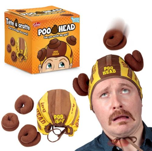 Bild von POO HEAD GAME, Wurfspiel mit 2 Hüten und 3 Bällen, ca,12cm, Box - VE 6