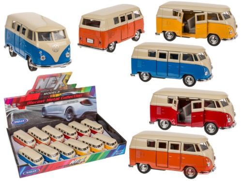 Bild von Metall-Bus VW T1 1963 mit Rückziehmotor, ca.12x5cm, 4-fach ass. im Display - VE 12